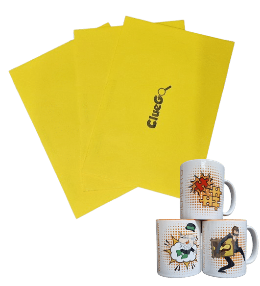 ClueGo escape room voucher 30 eur i šalica